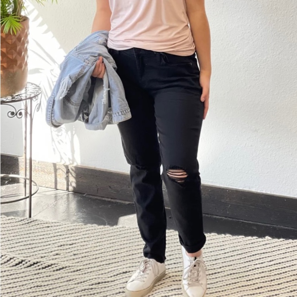 Judy Blue Mid Rise Slim Fit Jeans Black Raw Hem JB88137 size 11/30